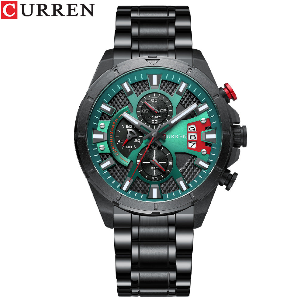 Curren/Careen  Men's Watch Six Hand Watch Quartz Watch Steel Band Watch Calendar Men's Watch