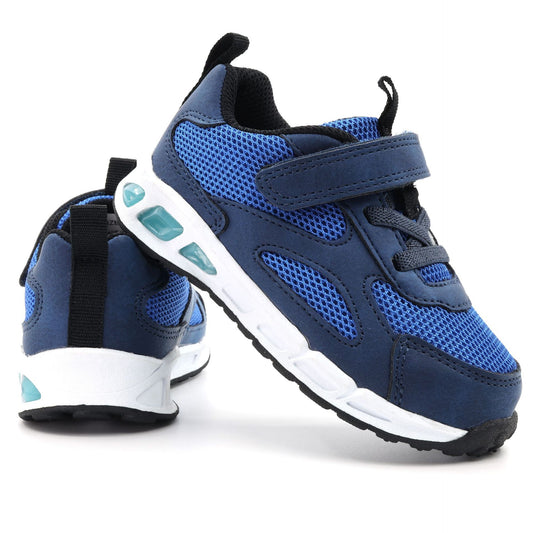 Children's pure color ultra-light velcro flashing light shoes boys and girls lightweight sports shoes