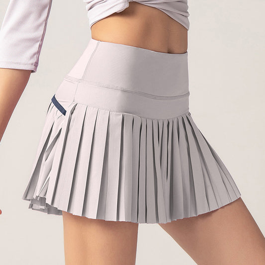 Summer sports fitness shorts women's anti-glare outdoor quick-drying culottes running breathable gym short skirt tennis skirt