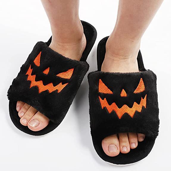 European and American plush comfortable open-toed outer wear plush slippers