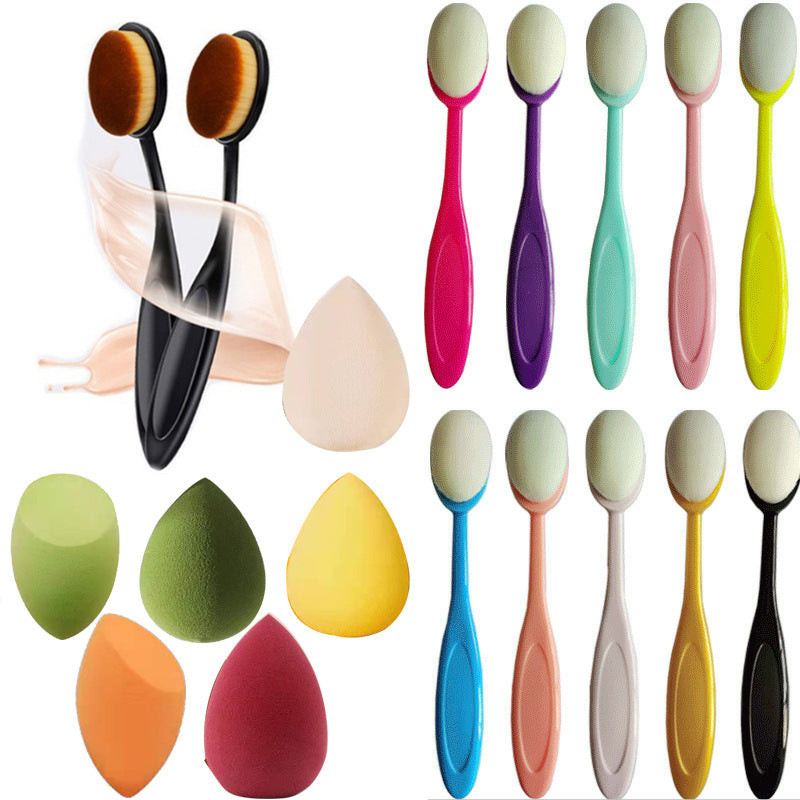 Jincheng stock 4 multicolor toothbrush makeup brush foundation makeup brush portable flexible makeup brush