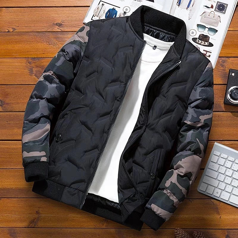 Korean version men's baseball uniform down padded jacket new thickened trendy cross-border cotton jacket