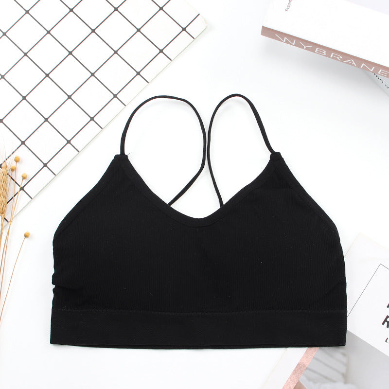 New seamless anti-glare tube top with chest pad threaded camisole beauty back wrap chest one piece bra