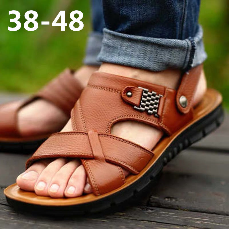 European and American cross-border leather beach sandal and slippers