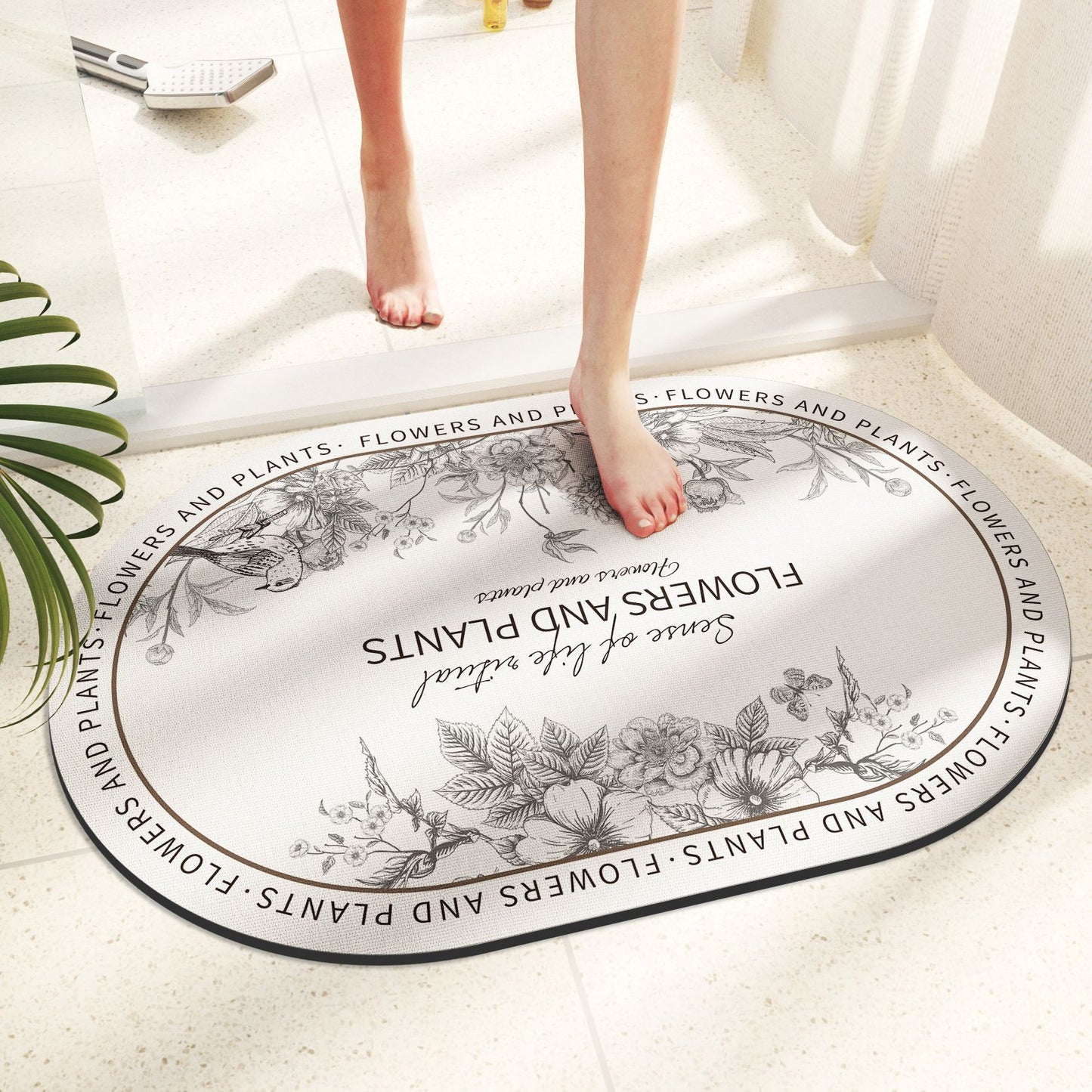 Bathroom diatom mud soft floor mat toilet non-slip mat bathroom door step foot pad water-absorbing quick-drying easy-to-clean carpet