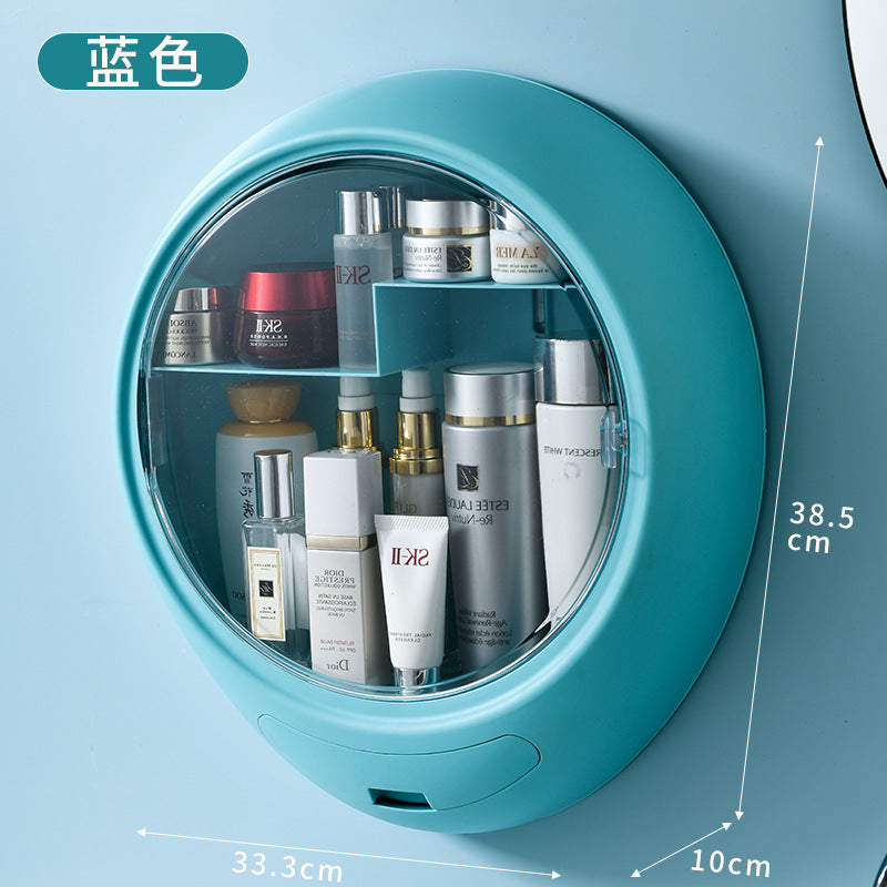 Cosmetic storage box hanging wall-mounted toilet hole-free dust-proof bathroom toilet skin care product rack