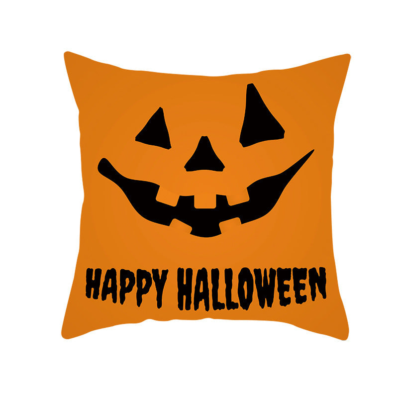 Halloween peach skin pillowcase without core cross-border sofa pillowcase square cushion cover