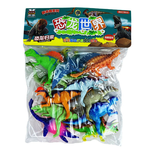 11 packs of soft glue painted dinosaur 6536 simulation play house puzzle stall animal world children's toys mixed batch