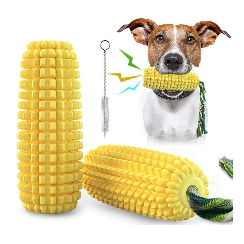 Dog toy tpr bite-resistant simulation sound corn bites dog toy molar stick rope knot