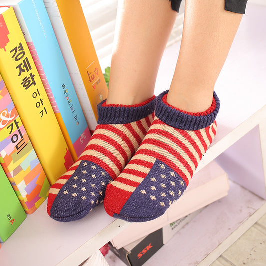 Autumn and winter floor socks non-slip bottom thickened adult early education home socks indoor adult men and women confinement socks overshoes