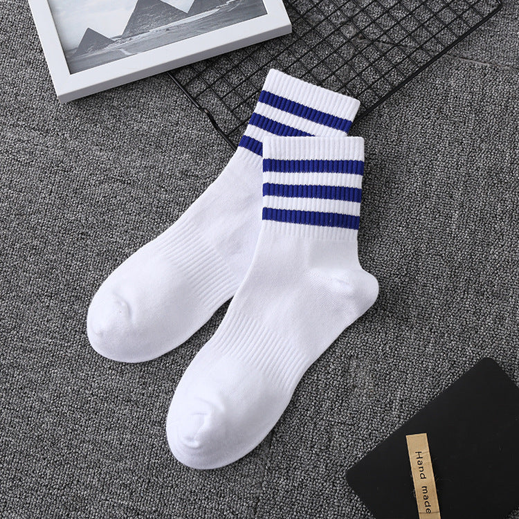 Student socks wild tube socks striped sports socks adult male