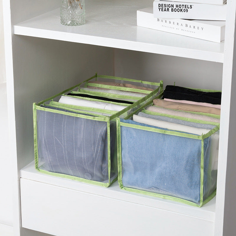 Clothes Storage Box Jeans Pants Sorting Box Wardrobe Wardrobe Clothes Drawer Separator Bag Mesh