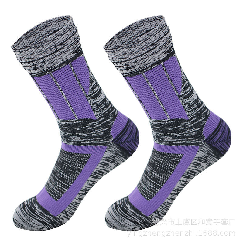 Outdoor skiing wading sports warm breathable waterproof socks adventure mountaineering cycling mid-tube waterproof sports socks