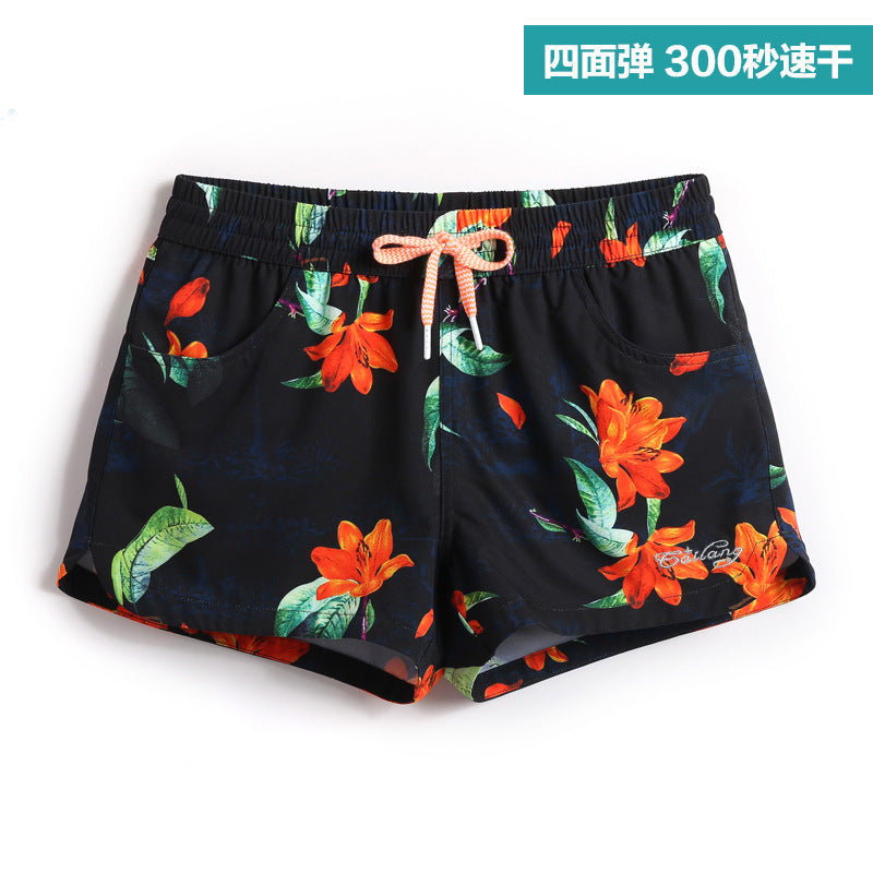 Seaside vacation couple beach pants tide men quick-drying loose large size boxer swimming trunks women beach swimming shorts