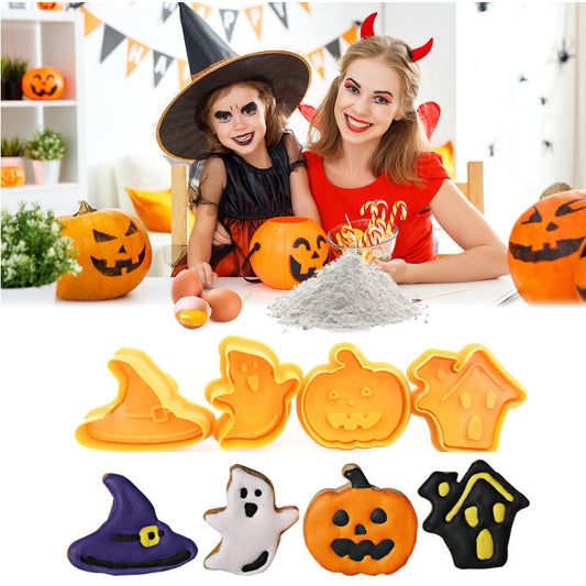 4pcs cartoon biscuit mold DIY Halloween biscuit mold