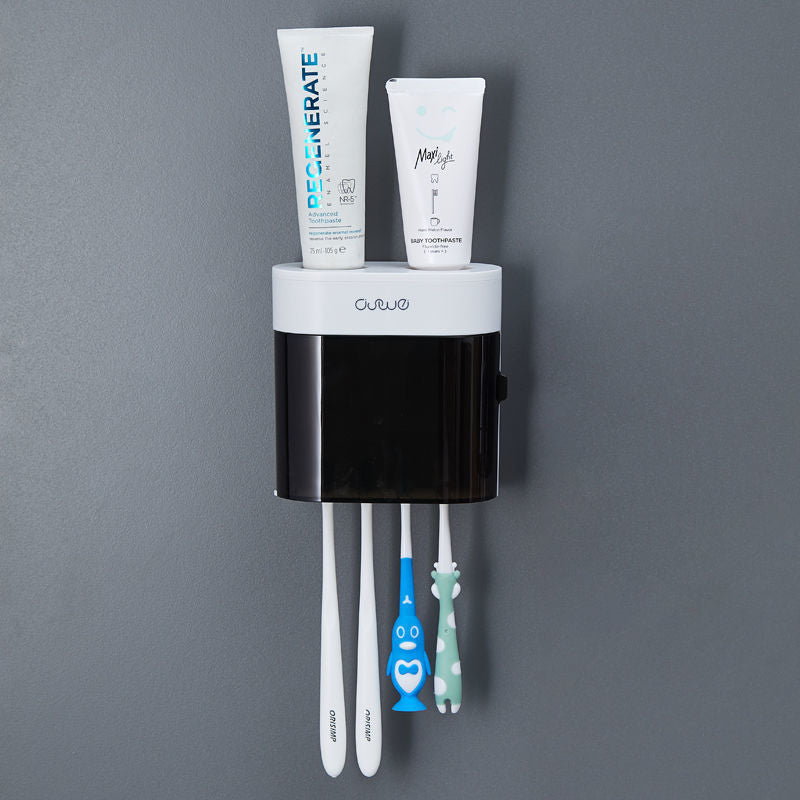 Toothbrush rack, punch-free mouthwash cup set, wall-mounted toothbrushing cup, wall-mounted toothpaste artifact, bathroom