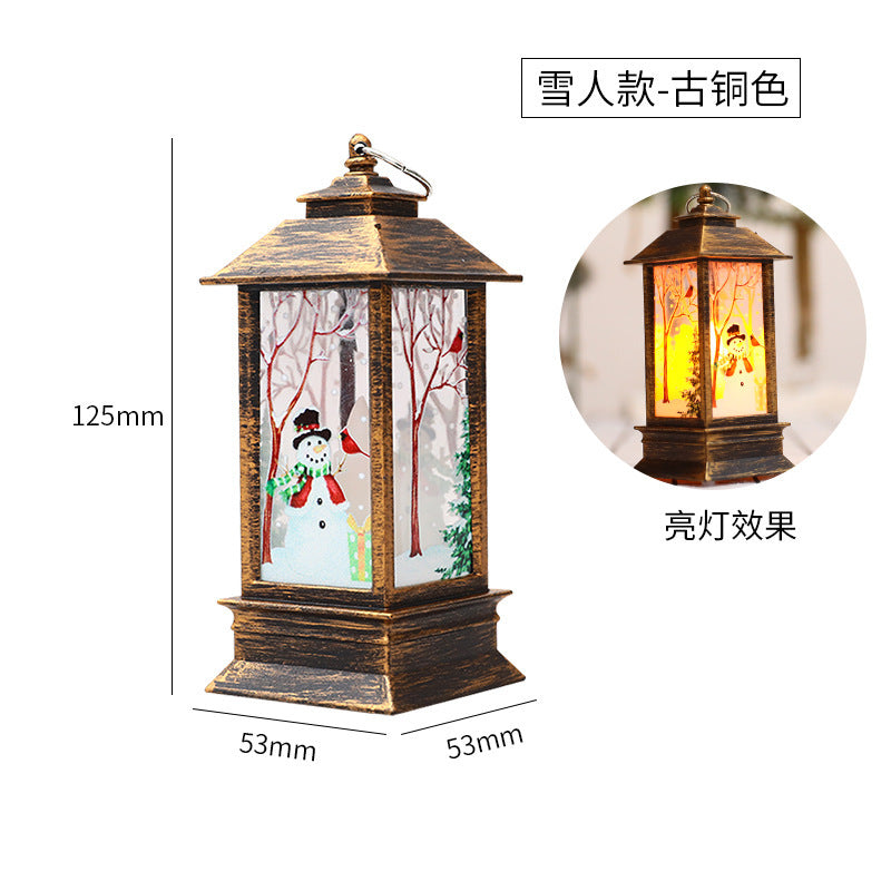 Cross-border christmas flame lanterns santa claus decoration christmas LED luminous ornament candlestick lamp