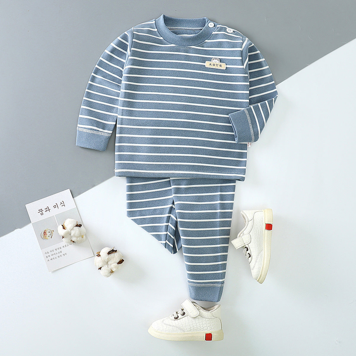 Children's underwear set de velvet new boys girls infants baby home clothes pajamas
