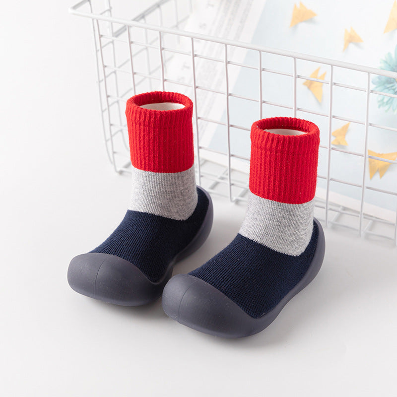 Baby Baotou anti-collision children's color matching socks shoes baby indoor non-slip soft-soled toddler shoes