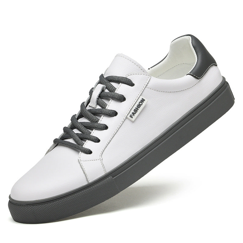 Top layer cowhide casual shoes breathable fashion youth trendy shoes British men's leather shoes