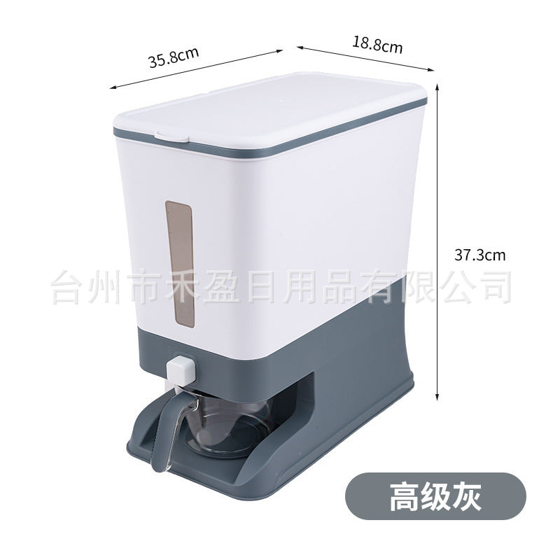 Household pressing rice storage box, rice grain barrel, sealed rice barrel, kitchen metering automatic rice barrel, 12 kg