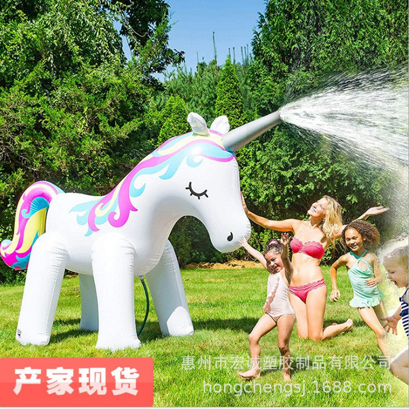 Spot inflatable water spray unicorn toy Unicorn inflatable water spray floating row outdoor inflatable unicorn