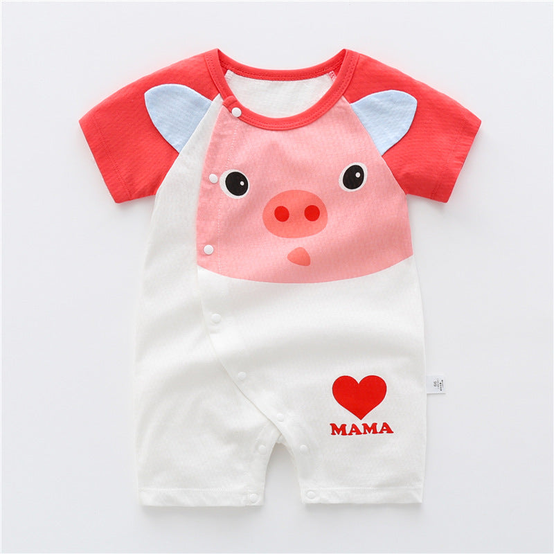 3-6 months baby one-piece female baby male summer short-sleeved romper newborn pajamas half-sleeved romper