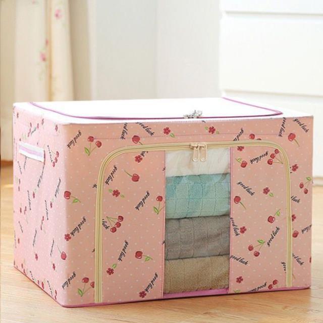 Large storage box for clothes Oxford cloth spinning cotton quilt bag Fabric storage box Covered folding closet storage box