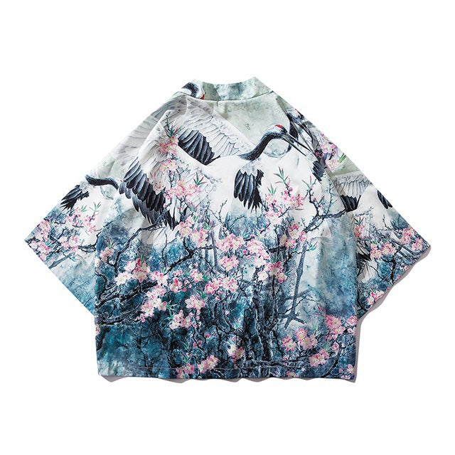 Cross-border digital printing Japanese-style Harajuku men's and women's kimono cloak jacket pajamas