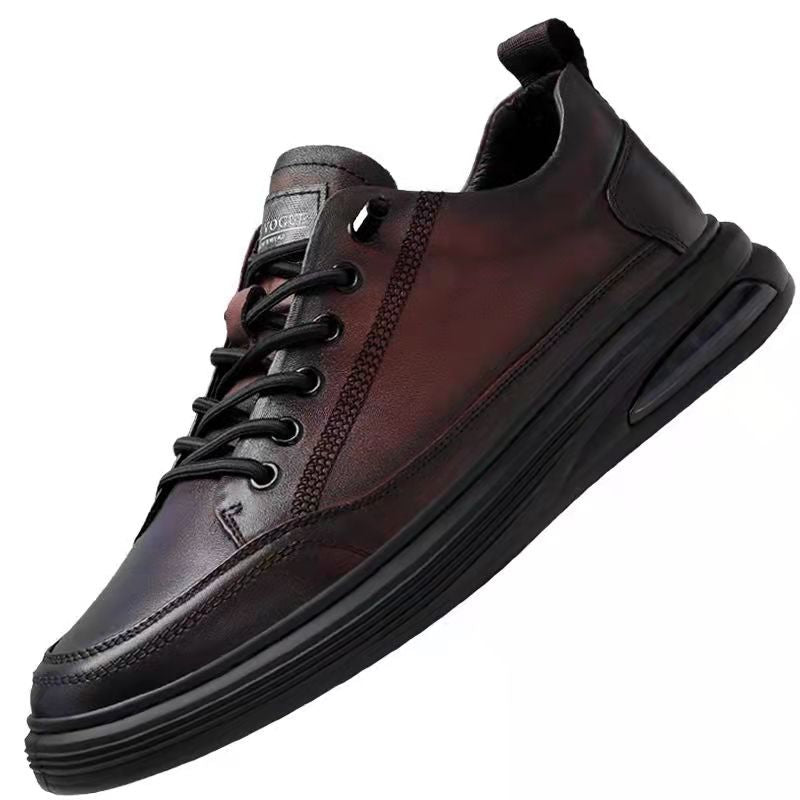Korean men's breathable leather trend sports casual shoes