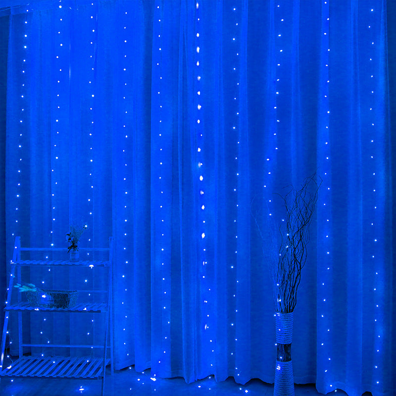 New copper wire light curtain light string USB remote control 3*3 meters icicle light Christmas day light string