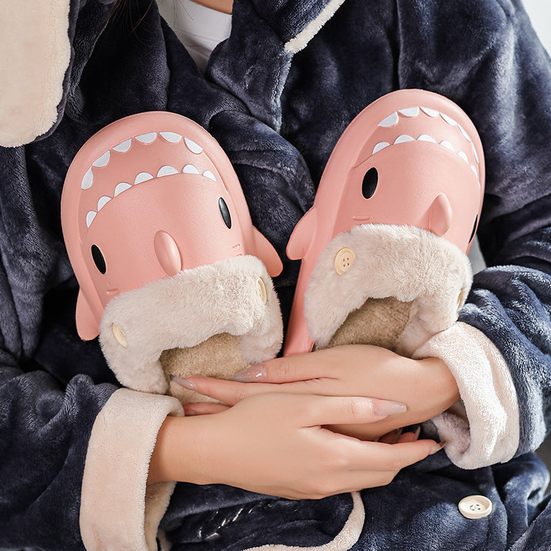 Cross-border explosion models Shark EVA home couple cotton slippers