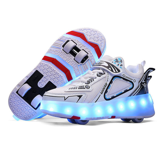 New Heelys shoes four-wheel charging boys roller skates girls shoes with wheels beginners novice with lights tide