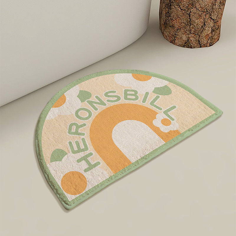 ins simple semicircular absorbent bathroom floor mat, thick non-slip carpet, bathroom toilet toilet door mat