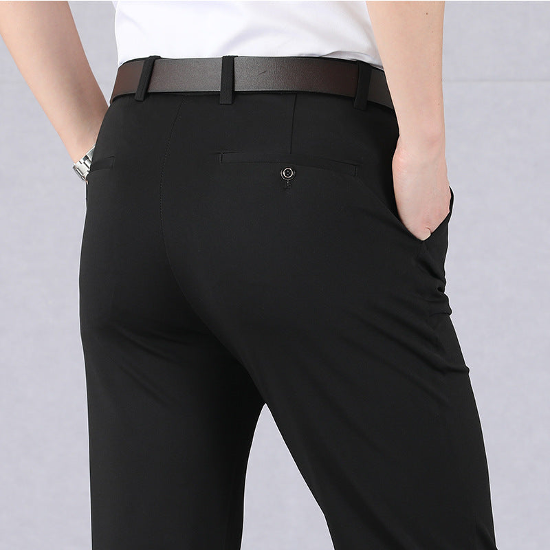 Middle-aged and elderly casual pants, high-waisted long pants, middle-aged men's trousers