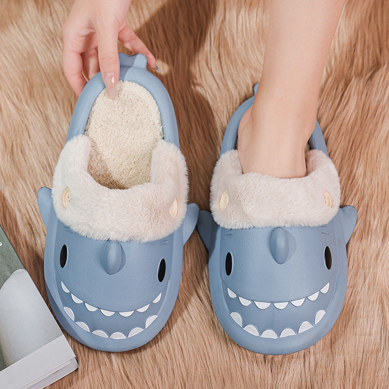 Cross-border explosion models Shark EVA home couple cotton slippers