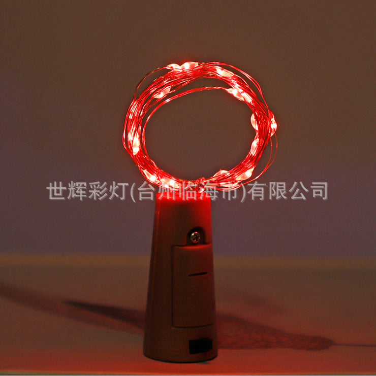 LED bottle stopper light string copper wire button battery lantern Christmas decoration string light star copper wire light string