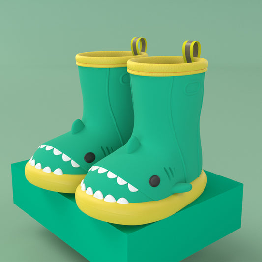 Cartoon shark children's rain boots children's cute water shoes waterproof rubber shoes