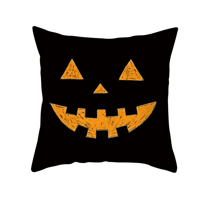 Halloween peach skin pillowcase without core cross-border sofa pillowcase square cushion cover