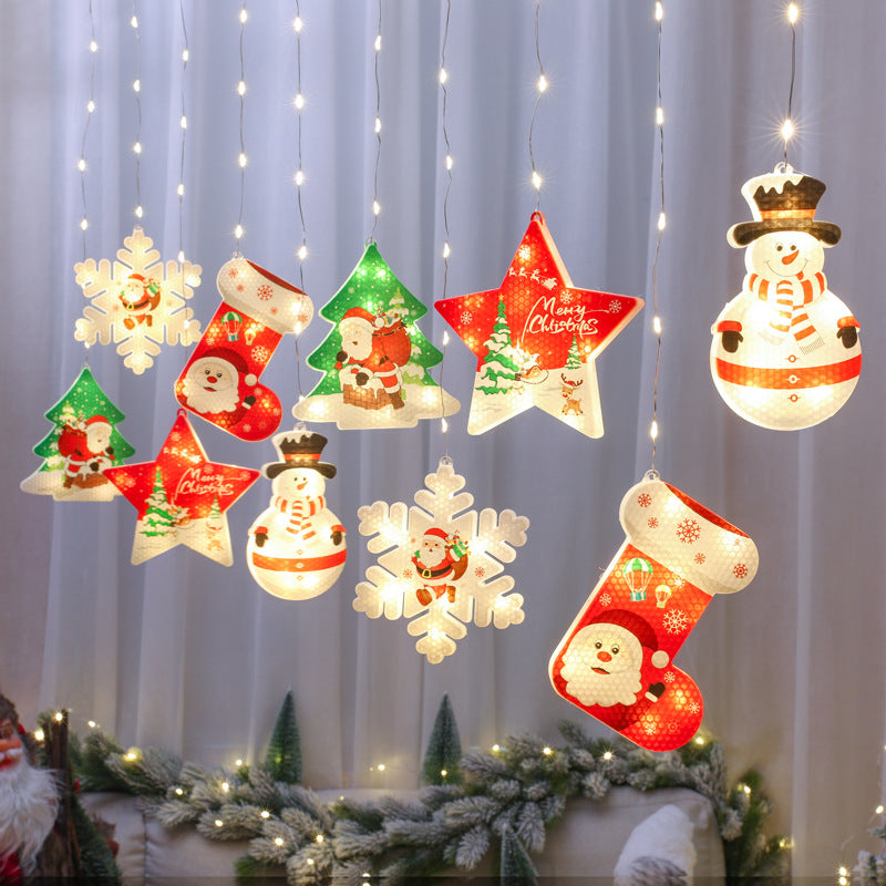 Christmas Light String Unicorn Curtain Light Christmas Cartoon Modeling Light LED Lantern Room Decoration