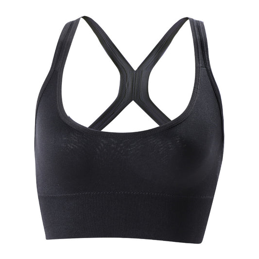 Cross-border sports underwear beauty back button adjustable gather bra outer wear shockproof running bra sportbra