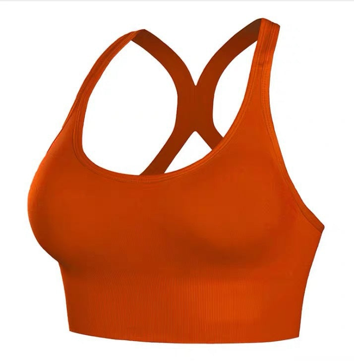 Sports anti-glare bra gather no steel ring with chest pad running underwear women's tube wrap chest