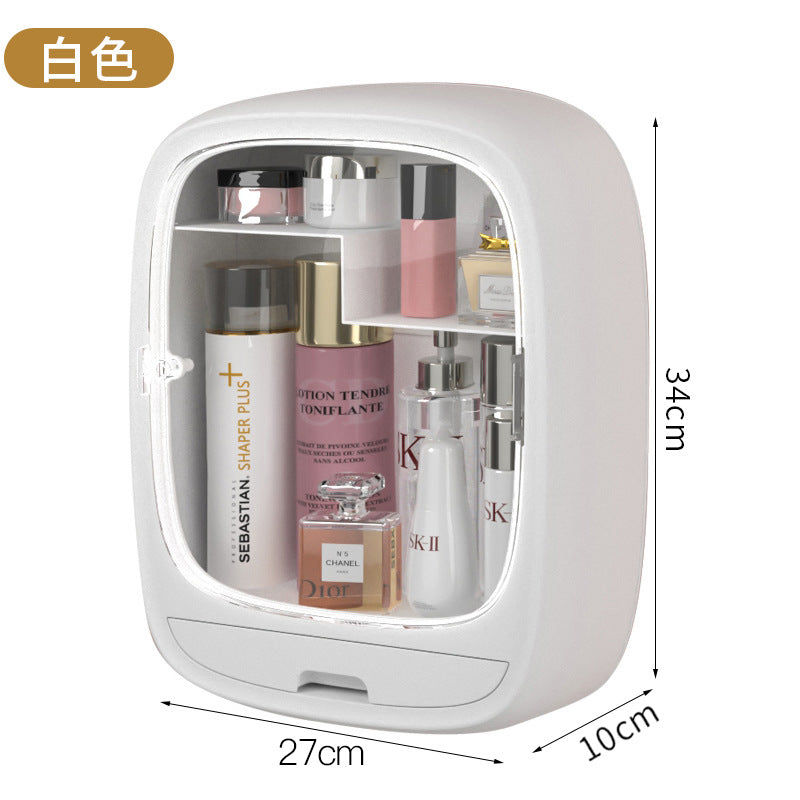 Cosmetic storage box hanging wall-mounted toilet hole-free dust-proof bathroom toilet skin care product rack