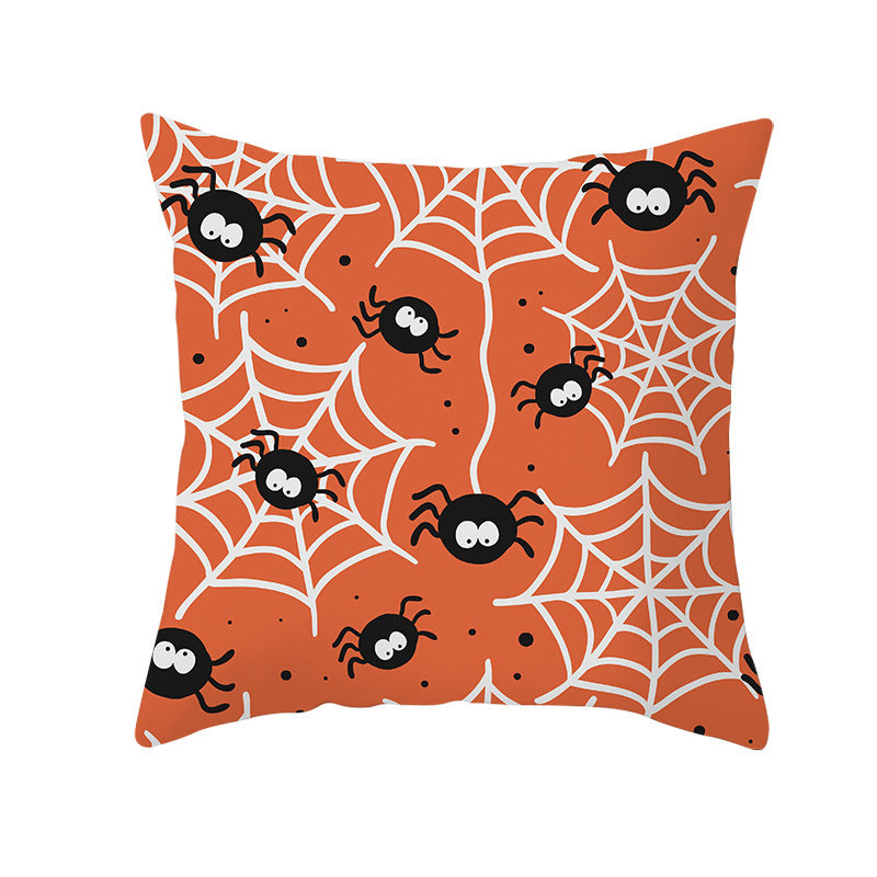 Halloween peach skin pillowcase without core cross-border sofa pillowcase square cushion cover