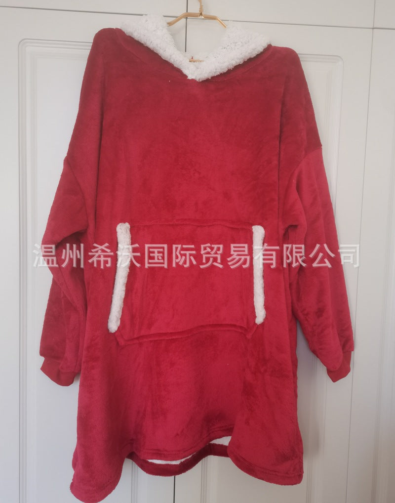 Huggle hoodie pullover pajamas TV blanket outdoor cold-proof warm nightgown couple dress sweater