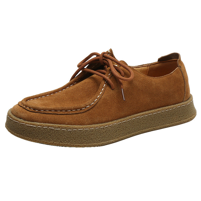 European and American trendy casual all-match suede British style leather shoes