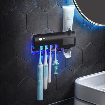 Smart toothbrush free punching rack UV sterilization mouthwash cup set toilet electric toothbrush disinfection rack