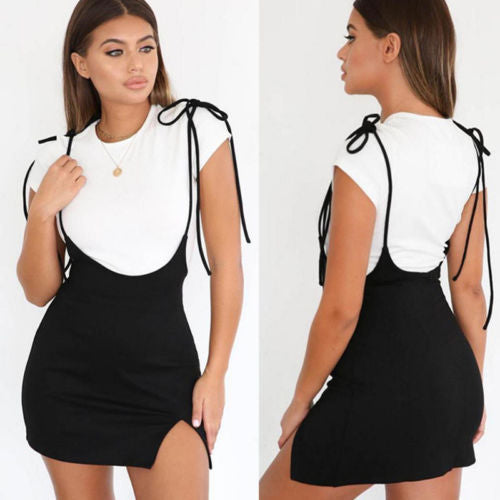 European and American Casual Bandage Bodycon Sleeveles Party Club Mini Dress