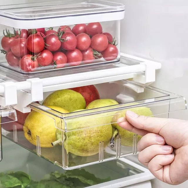 Refrigerator Drawer Organizer Bin Transparent Fridge Storage