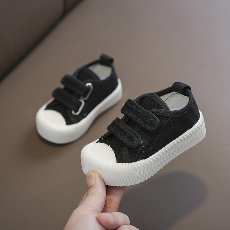 Korean Casual Shoes Soft Sole Velcro Stickers Boys and Girls Single Shoes Small White Shoes